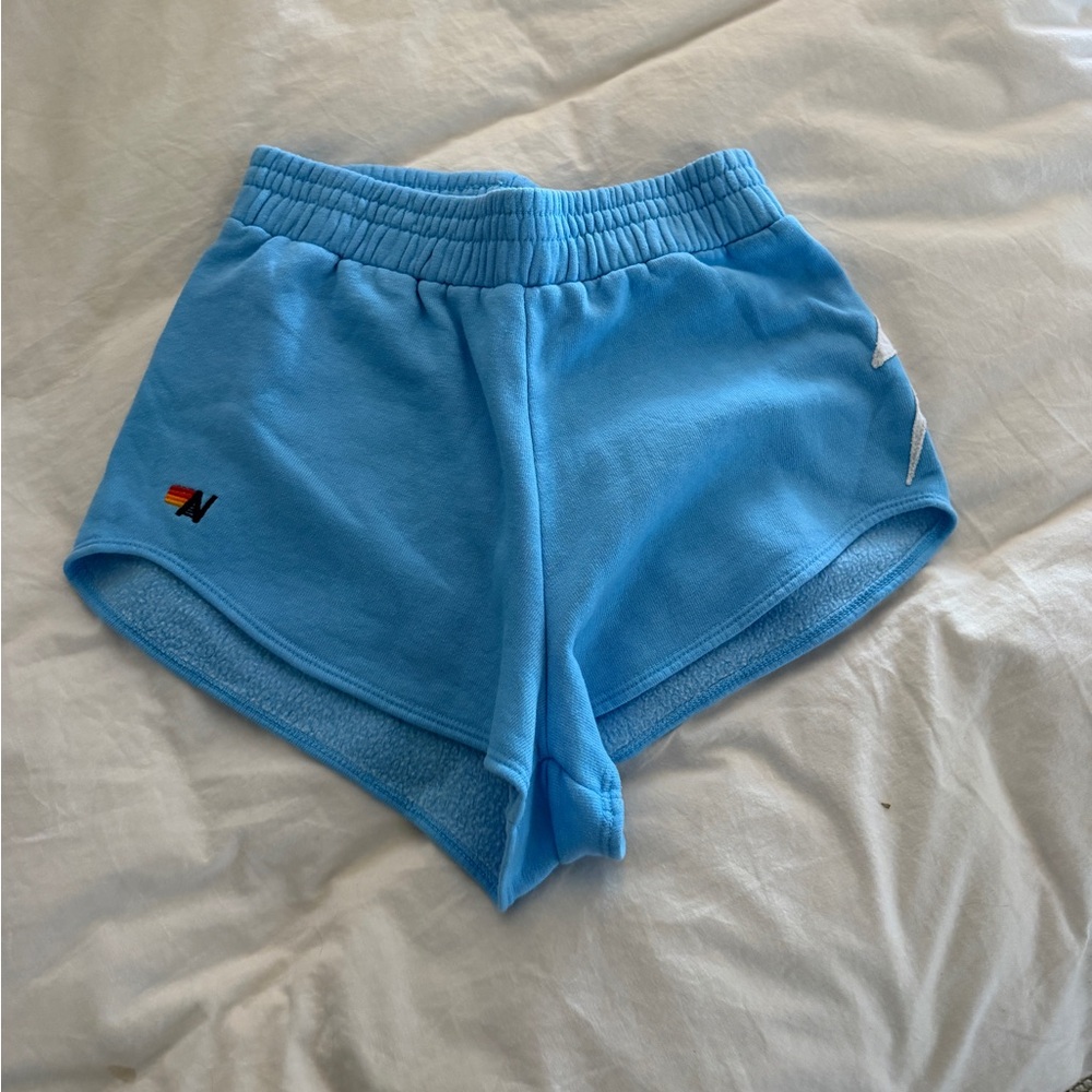 Women's Blue Aviator Nation Sweat Shorts